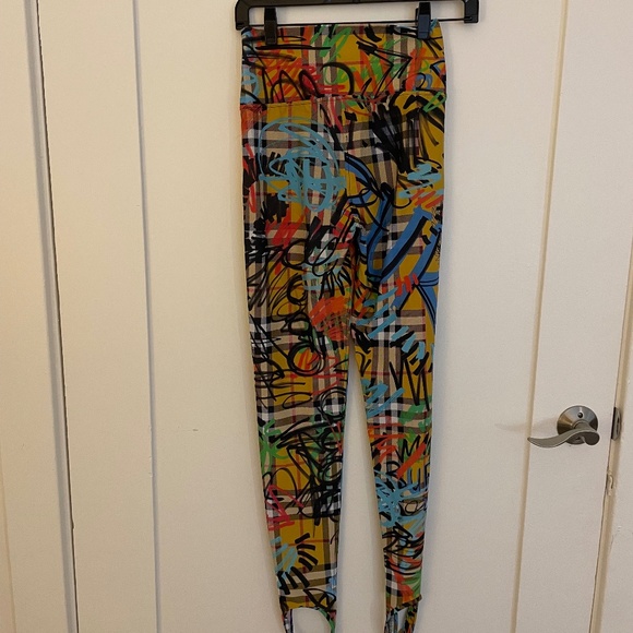 Burberry Graffiti Print Check Jersey Leggings - Picture 2 of 7
